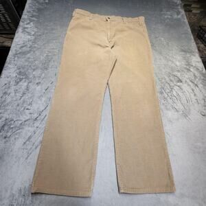 Vintage JCPenney Pants Mens 40x29 Beige Corduroy Khakis Regular‎ Fit Made In USA